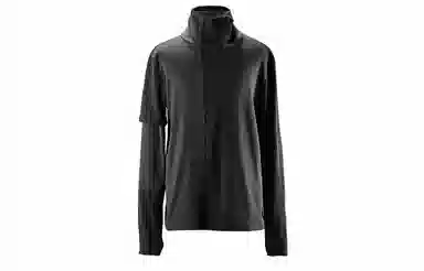 REINDEE LUSION Irregular High Neck Long Sleeve Tee Black