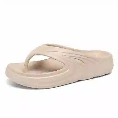 南极人 经典纯色简约时尚居家户外 防磨防滑人字拖鞋 男款