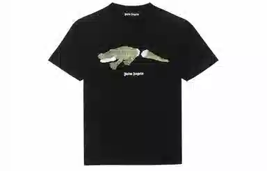 Palm Angels Crocodile Print T-Shirt Black