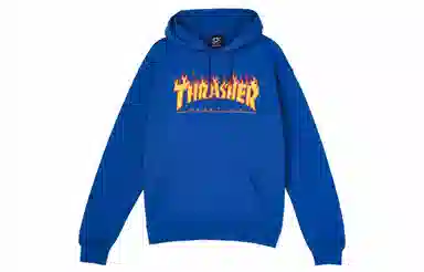 Thrasher Flame Logo Hood Royal