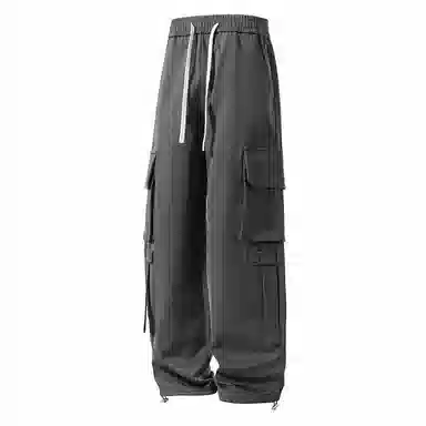 国际米兰足球俱乐部 美式纯色简约多口袋百搭系带直筒工装裤 男女同款