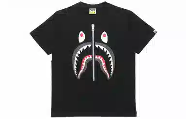 A BATHING APE Bape Shark Print T-Shirt Black