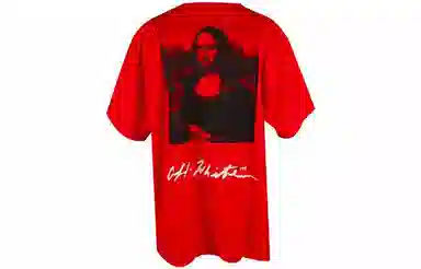 OFF-WHITE Mona Lisa SS19 Red Tee