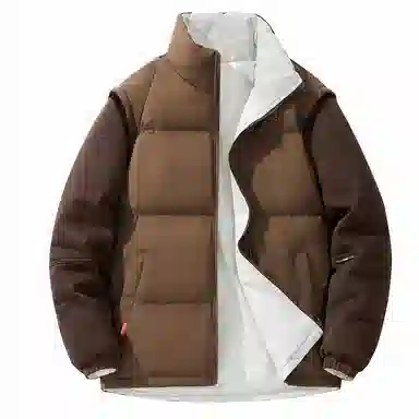 两面穿轻盈不臃肿加绒加厚防寒防水舒适吸汗保暖滑雪徒步宽松立领棉服 男款