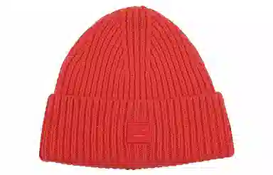 Acne Studios Patterned Knit Hat Baby Red