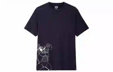 UNIQLO Printed Straight T-Shirt Navy