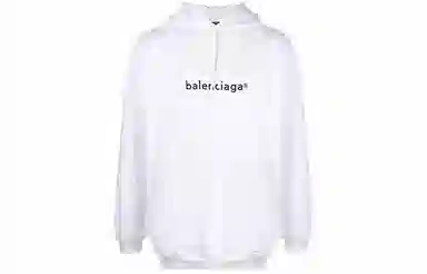 Balenciaga Logo Oversize Hoodie White