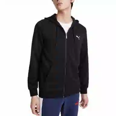 Puma Ess Logo Hoodie Jacket Black