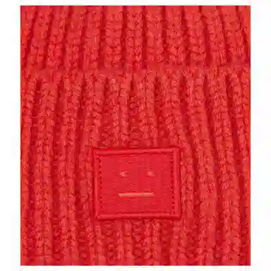 Acne Studios Patterned Knit Hat Baby Red