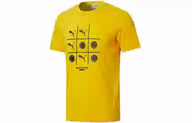 Puma Logo Print T-Shirt Yellow