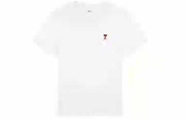 AMIPARIS Logo Embroidered T-Shirt White