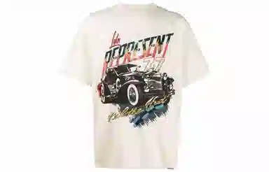 REPRESENT Retro Car Print T-Shirt Beige