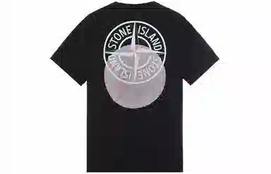 Stone Island Logo Print T-Shirt Black