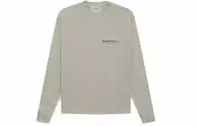 Fear of God Essentials FW21 Ls Tee Dark Heather Oatmeal LogoT