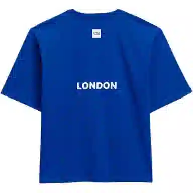 ZARA Stylenotcom Colorblock Print T-Shirt Navy