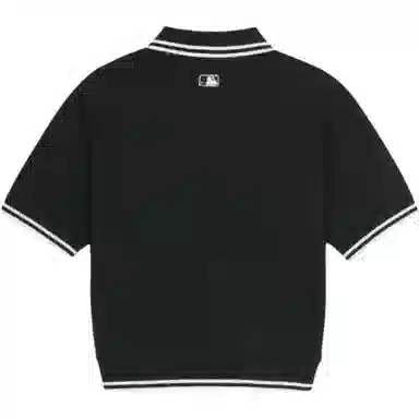 MLB Logo Stripe Button Polo Black