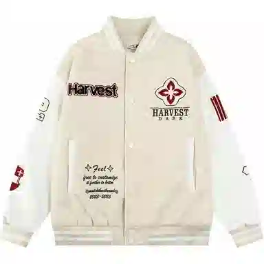 美式复古高街潮流字母刺绣宽松百搭运动休闲夹克外套棒球服 男女同款