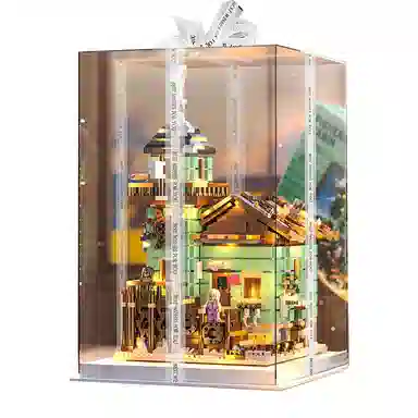 欧洛伊 街景积木渔夫小屋 城堡 拼装模型