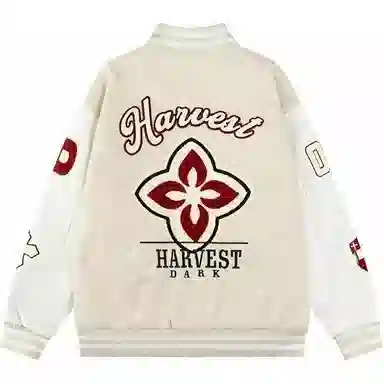 美式复古高街潮流字母刺绣宽松百搭运动休闲夹克外套棒球服 男女同款