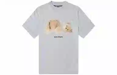Palm Angels Bear Print Crewneck T-Shirt Gray