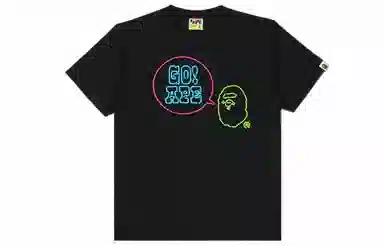 BAPE Neon Slogan Crewneck T-Shirt
