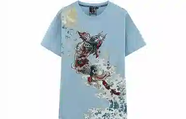 oniarai SS22 Blue Carp Embroidered T-Shirt
