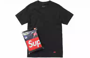 Supreme x Hanes Tagless Tees Black
