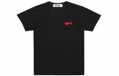 CDG Play Double Heart T-Shirt Black T