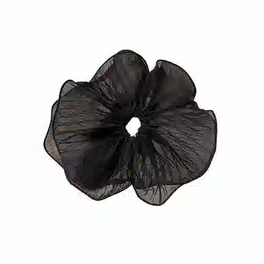 水中玉 超大网纱褶皱大肠发圈扎头皮筋高级感洋气时尚头花发绳头饰 布艺 头绳 女款