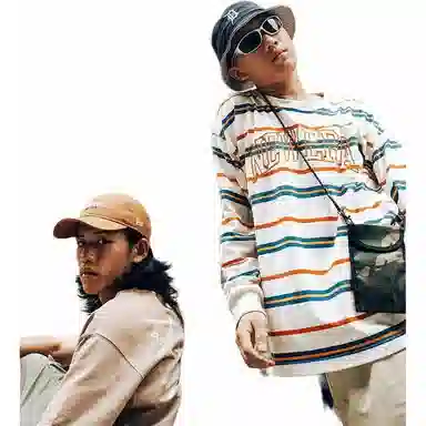 New Era FW22 Striped Embroidered Sweatshirt White