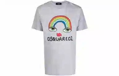 DSQUARED2 SS22 Rainbow Print Tee
