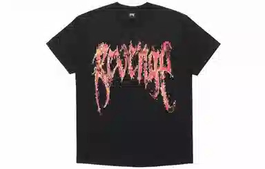 Revenge Flame Pattern T-Shirt Black