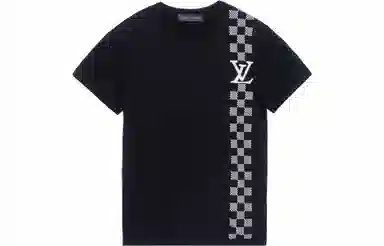 Louis Vuitton Racing Checkered Short Sleeve T-Shirt Black