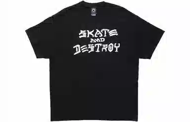 Thrasher Slogan Print T-Shirt Black