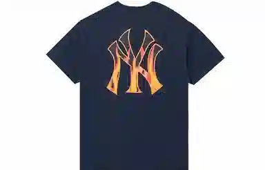 New Era MLB Yankees Flame Print Tee Navy