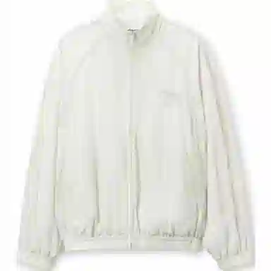 Alexander Wang SS25 Embroidered Logo Zip Jacket White