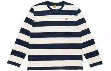 HUMAN MADE SS21 Striped Logo Crewneck Long Sleeve Tee