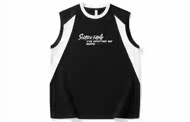 王者荣耀 澜鲨之猎刃款  美式复古圆领舒适基础款创意简约字母设计百搭校园学院风户外简约休闲宽松直筒透气无袖背心 男女同款