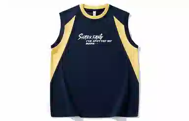 王者荣耀 澜鲨之猎刃款  美式复古圆领舒适基础款创意简约字母设计百搭校园学院风户外简约休闲宽松直筒透气无袖背心 男女同款