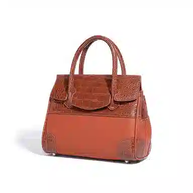 维尼奥 时尚通勤高级感铂金包百搭复古鳄鱼纹拼接女包休闲大气妈妈包 合成革 手提包单肩斜挎 常规 女款 多色