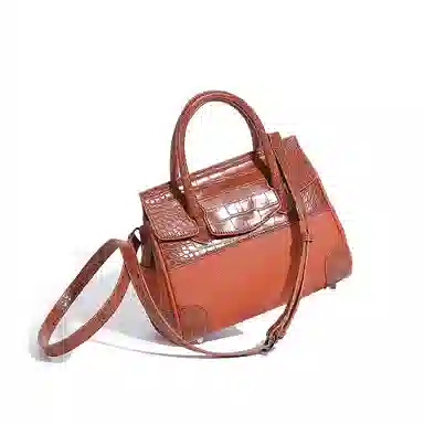 维尼奥 时尚通勤高级感铂金包百搭复古鳄鱼纹拼接女包休闲大气妈妈包 合成革 手提包单肩斜挎 常规 女款 多色
