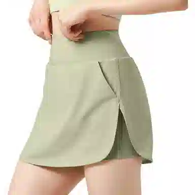 欧迪芬  薄款速干短裤女子跑步训练健身裤女假两件  瑜伽短裙