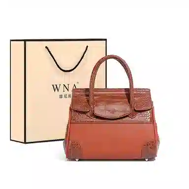 维尼奥 时尚通勤高级感铂金包百搭复古鳄鱼纹拼接女包休闲大气妈妈包 合成革 手提包单肩斜挎 常规 女款 多色
