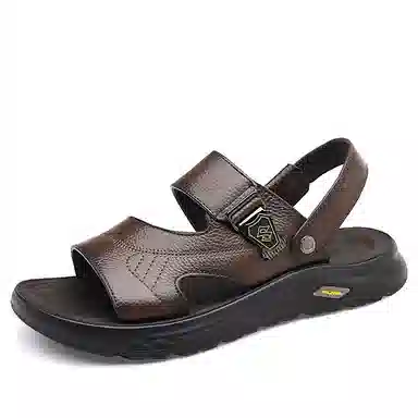 木林森 头层牛皮 舒适时尚 潮流休闲 沙滩凉鞋 男款