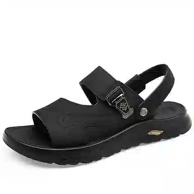 木林森 头层牛皮 舒适时尚 潮流休闲 沙滩凉鞋 男款