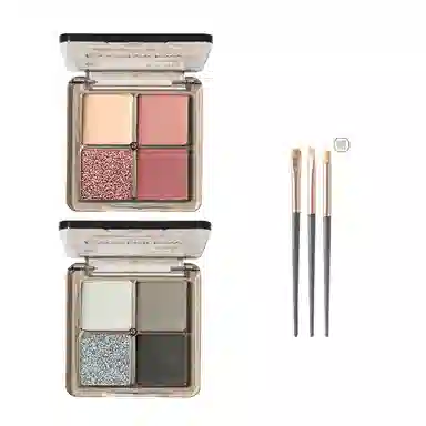 丽洁悠 四色眼影盘清冷舞台妆 亮泽修饰轮廓提亮肤色