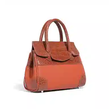 维尼奥 时尚通勤高级感铂金包百搭复古鳄鱼纹拼接女包休闲大气妈妈包 合成革 手提包单肩斜挎 常规 女款 多色