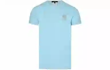 Versace Logo Print T-Shirt Light Blue