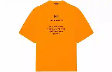 Balenciaga FW21 HI MY NAME IS T-Shirt Orange