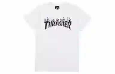 Thrasher Flame Logo T-Shirt White
